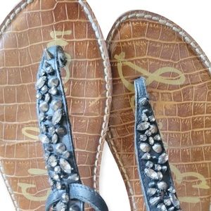 Sam Edelman beaded sandals shoes flats Gwyneth Sz 9.5